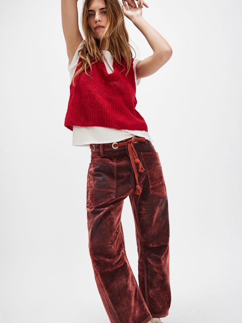 Free People Flocked Moxie Jeans!!!! Chili!!!🌶️